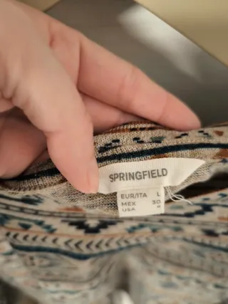 Camiseta étnica beige y multicolor