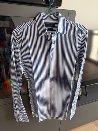 Camicia Zara Uomo Slim Fit Righe Blu M