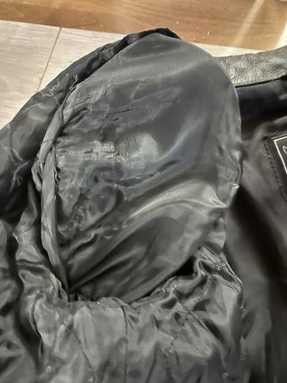 Giacca Moto Pelle Nera e Rossa