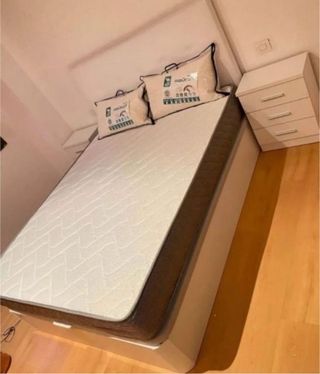 Cama canapé con colchón y cabecero