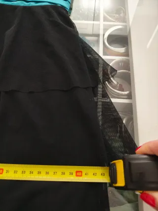 Vestido Vertize Gala Negro y Turquesa