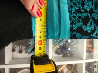 Vestido Vertize Gala Negro y Turquesa