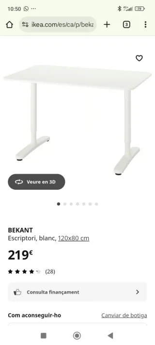 Escritorio Ikea Bekant Blanco