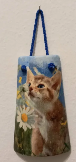 Tegole in coccio decorata con cuccioli 6 € l'uno