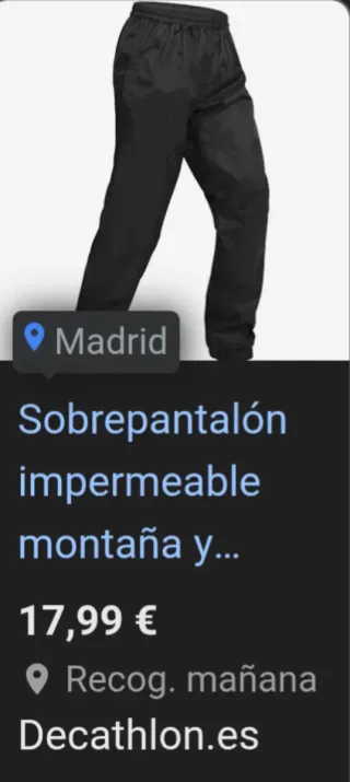 Pantalones impermeables Quechua Talla S