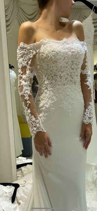 Vestido de boda encaje manga larga