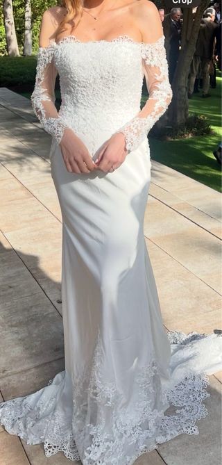 Vestido de boda encaje manga larga