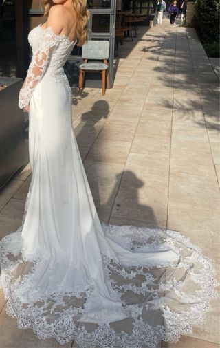 Vestido de boda encaje manga larga