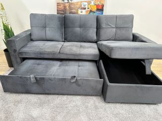 Sofá cama gris 216cm