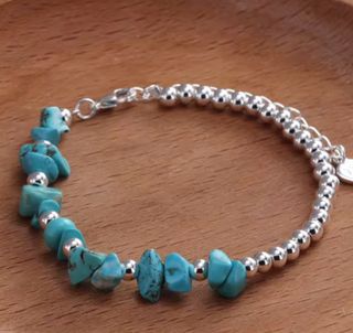 Pulsera Plata y Turquesa