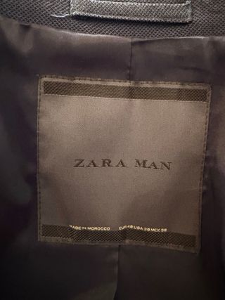 Giacca Zara Uomo Blu Misto Cotone Tg 48