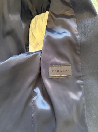 Giacca Zara Uomo Blu Misto Cotone Tg 48