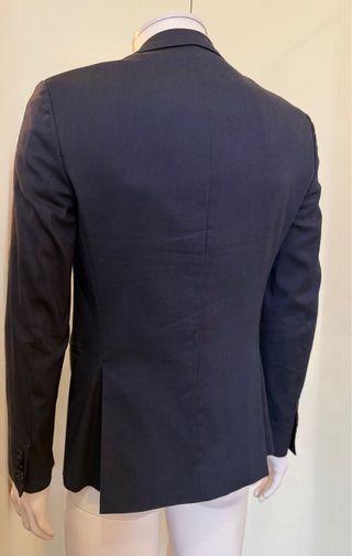 Giacca Zara Uomo Blu Misto Cotone Tg 48