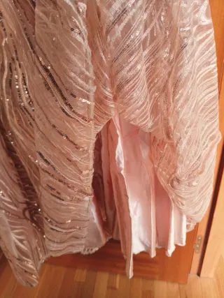 Vestido de fiesta lentejuelas oro rosa