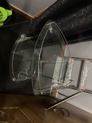 Mesa auxiliar camarera cristal y metal