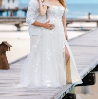 Vestido corto de Novia Blanco