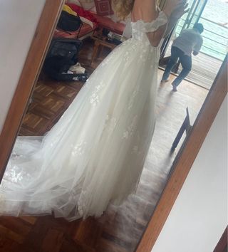 Vestido corto de Novia Blanco