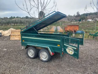 Remolque para perros verde