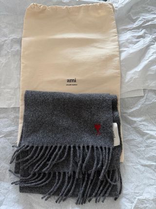 Sciarpa Ami Paris Grigia
