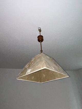 Lámpara de techo tela y madera