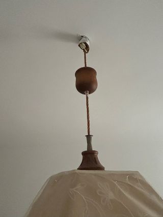 Lámpara de techo tela y madera