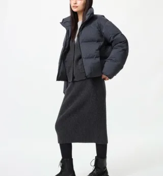 Falda de punto gris talla única