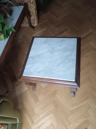 Mesitas vintage mármol y madera