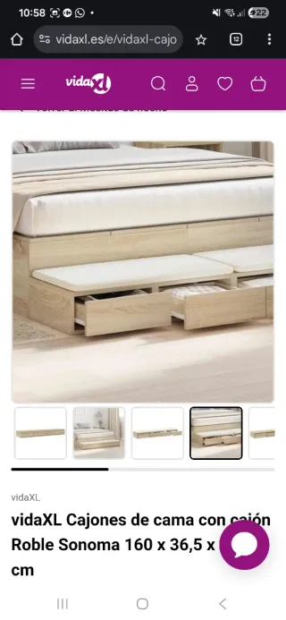 Cajones de cama 160cm ancho