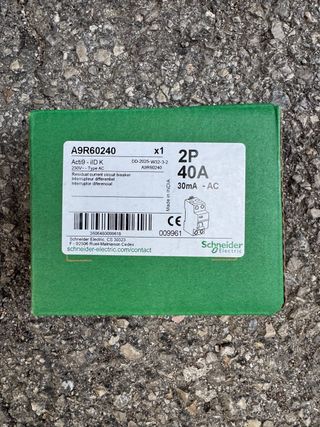 Interruptor Diferencial Schneider A9R60240 2P 40A