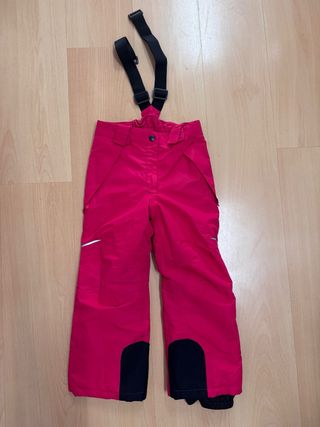 Pantalón Nieve Niña Fucsia con Tirantes