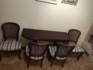 Mesa libro 130x90/45 y 4 sillas