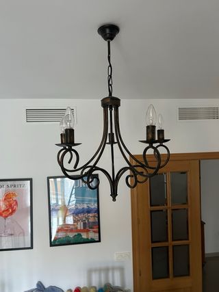 Juego 2 Lámparas Techo Metal Negro