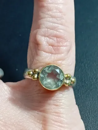 Anillo Plata Ley topacio talla 12,5 dedo pequeño