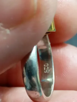 Anillo Plata Ley topacio talla 12,5 dedo pequeño