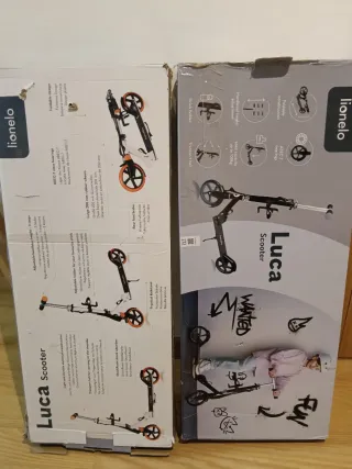 Patinete Lionelo Luca Negro Naranja