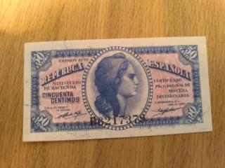 Billete 50 céntimos República Española 1937