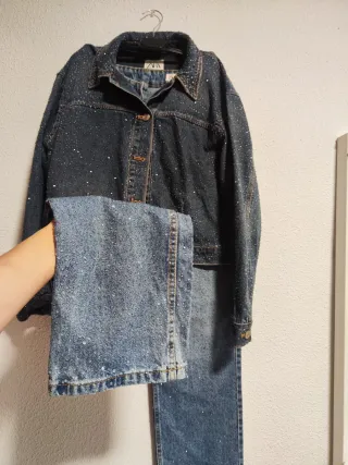 Conjunto Zara Brillos Denim