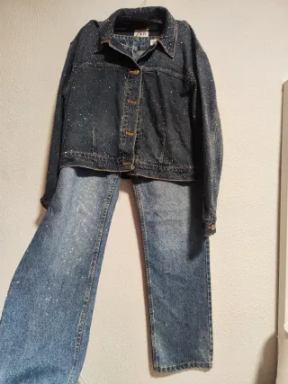 Conjunto Zara Brillos Denim