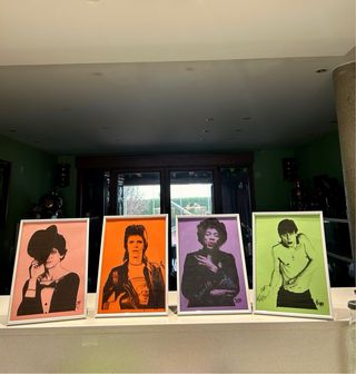 4 obras acetato firmadas 1971 22x30 enmarcadas