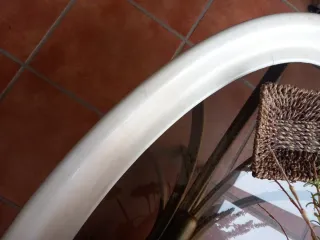 Mesa de centro cristal, madera y metal