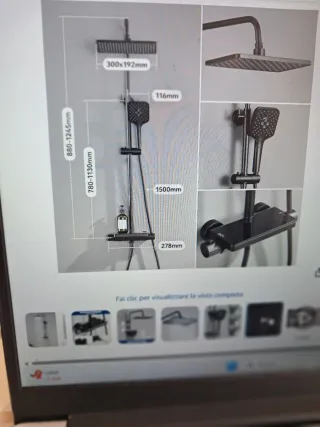Colonna doccia termostatica nera