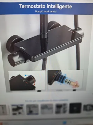 Colonna doccia termostatica nera