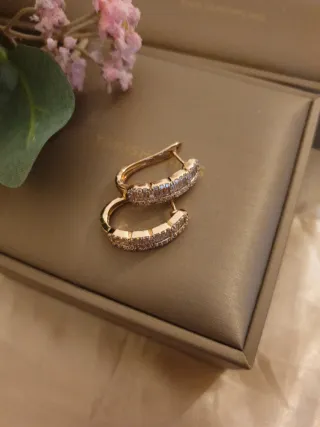 Pendientes Oro 18k Bañados Nuevo Caja