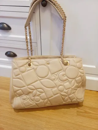 Bolso Purificación García Piel Beige