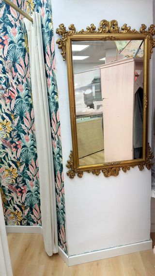 Espejo Madera Dorado Vintage Antiguo