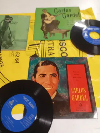Lote 3 singles Carlos Gardel 1958