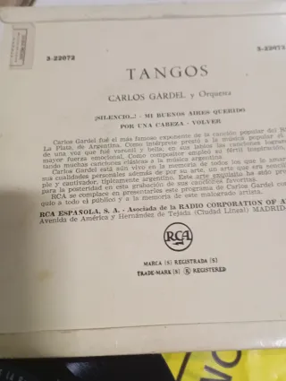Lote 3 singles Carlos Gardel 1958