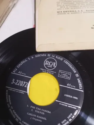 Lote 3 singles Carlos Gardel 1958