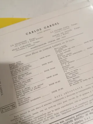 Lote 3 singles Carlos Gardel 1958