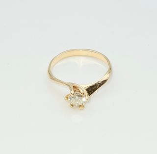 Anillo de Oro 18K Solitario Diamante, 2,27gr, T-12